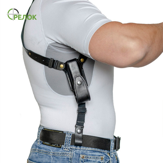 Кобура A-line 1КП2+ шкіряна, підплечна з подсумком під магазин для Форт-17