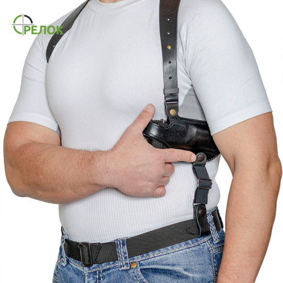 Кобура A-line 1КП2+ шкіряна, підплечна з подсумком під магазин для Форт-17