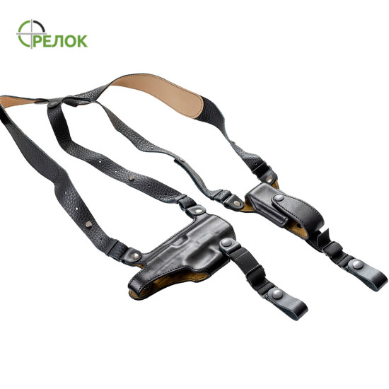 Кобура A-line 1КП2+ шкіряна, підплечна з подсумком під магазин для Форт-19