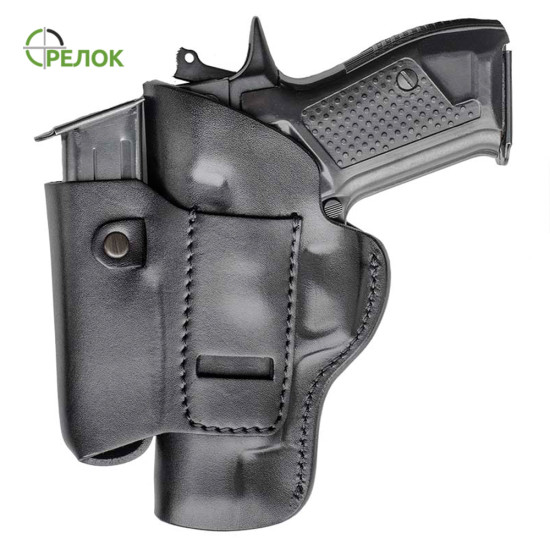 Кобура внутрішньобрючна A-line К1+ для Форт-12 з підсумком під магазин, шкіряна формована