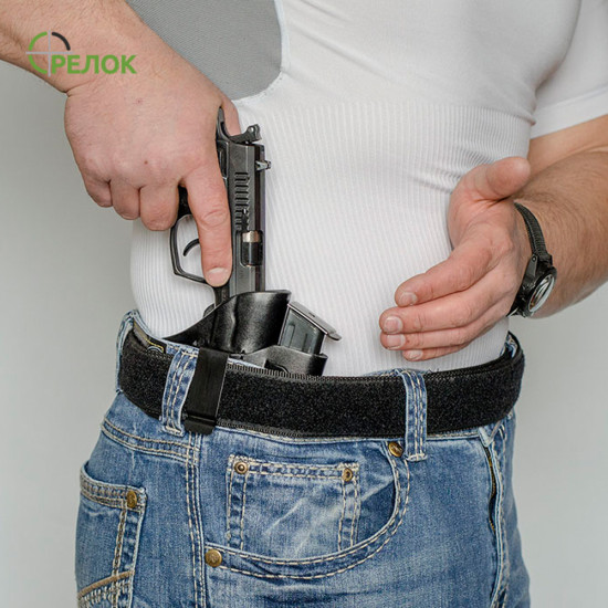 Кобура внутрішньобрючна A-line К1+ для Форт-12 з підсумком під магазин, шкіряна формована