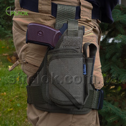 Кобура універсальна, стегнова, з підсумком для магазину A-line СМ16 олива