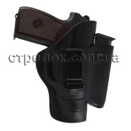 Кобура внутрибрючная A-line К1+ для ПМ с подсумком под магазин, кожаная формованная