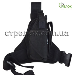 Кобура універсальна, стегнова, з підсумком для магазину A-line СМ16 чорна
