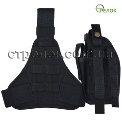 Кобура універсальна, стегнова, з підсумком для магазину A-line СМ16 чорна Кобура універсальна, стегнова, з підсумком для магазину A-line СМ16 чорна