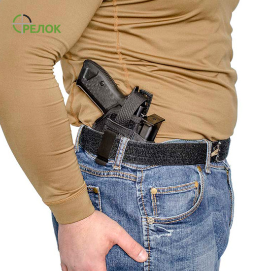 Кобура поясна A-line Т5 для ПМ з підсумком під магазин чорна Кобура поясна A-line Т5 для ПМ з підсумком під магазин чорна