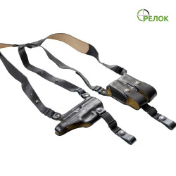 Кобура шкіряна A-line 1КП2+2м підплечна з підсумком під 2 магазини для Glock