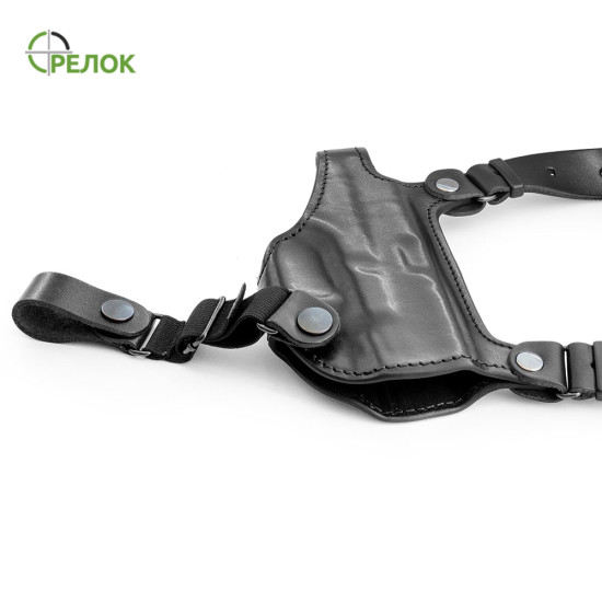 Кобура A-line 1КП2+ шкіряна, підплечна з подсумком під магазин для Glock