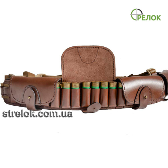 Патронташ поясний A-line М96 однорядний закритий (12/16 калібр, 24 патрона), коричневий
