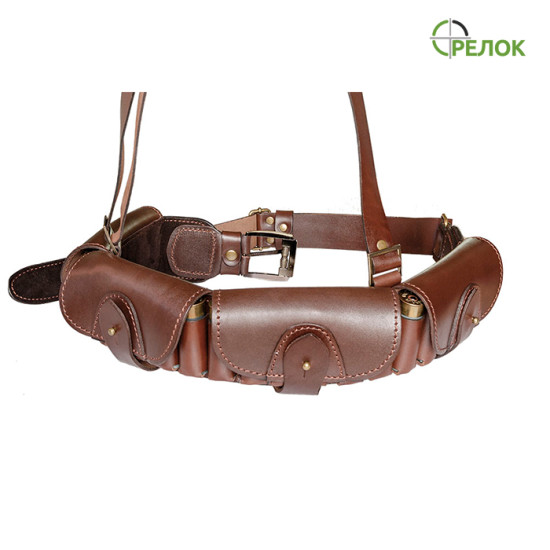 Патронташ поясний A-line М38 однорядний закритий (12/16 калібр, 24 патрона), коричневий