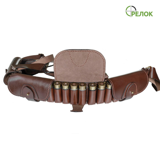 Патронташ поясний A-line М38 однорядний закритий (12/16 калібр, 24 патрона), коричневий