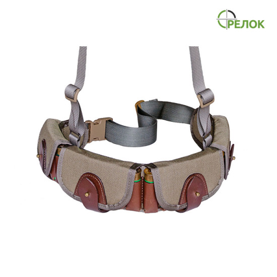 Патронташ поясний A-line М95 однорядний закритий (12/16 калібр, 24 патрона), хакі