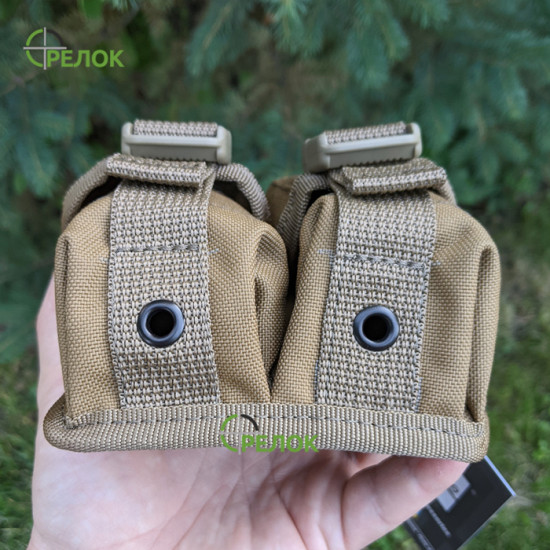 MOLLE-сумісний підсумок A-line СМ2 для двох гранат, койот MOLLE-сумісний підсумок A-line СМ2 для двох гранат, койот