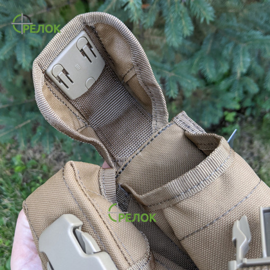 MOLLE-сумісний підсумок A-line СМ2 для двох гранат, койот MOLLE-сумісний підсумок A-line СМ2 для двох гранат, койот