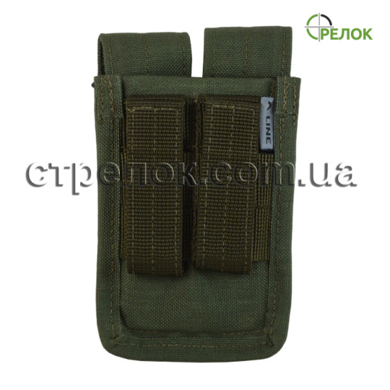 Підсумок A-line СМ14 для двох пістолетних магазинів, олива