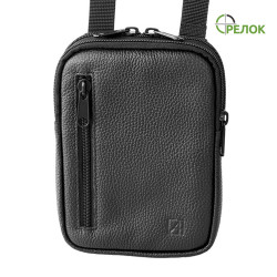 Сумка кожаная плечевая с кобурой A-line А24, черная