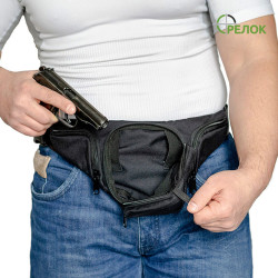 Сумка синтетична поясна з кобурою A-line А32, чорна