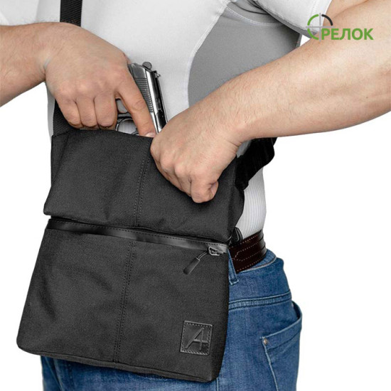 Сумка синтетична плечова із кобурою A-line А41, чорна Сумка синтетична плечова із кобурою A-line А41, чорна