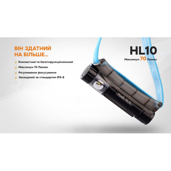 Налобний/ручний ліхтар Fenix HL10, чорний