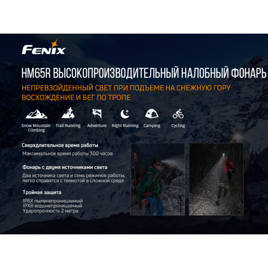 Налобний ліхтар Fenix HM65R