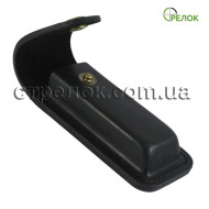 Кожаный чехол для складного ножа, черный (на кнопке)