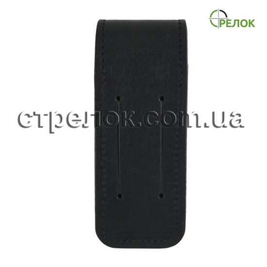Кожаный чехол для складного ножа, черный (на кнопке)