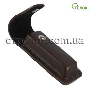 Кожаный чехол для складного ножа, коричневый (на кнопке)