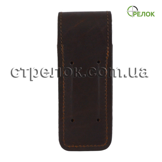 Кожаный чехол для складного ножа, коричневый (на кнопке)