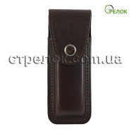 Кожаный чехол для складного ножа, коричневый (на кнопке)
