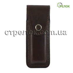 Кожаный чехол для складного ножа, коричневый (на кнопке)