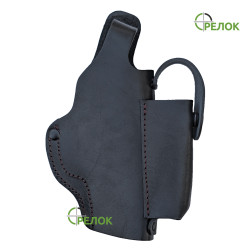 Кобура поясна Стрілок для Форт-12 з підсумком під магазин, шкіряна