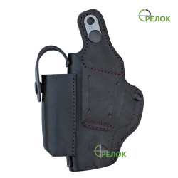 Кобура поясна Стрілок для Форт-12 з підсумком під магазин, шкіряна
