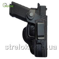 Кобура поясна для Glock-19, шкіряна формована зі скобою