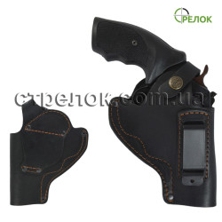 Кобура поясная для револьвера 3", кожаная со скобой