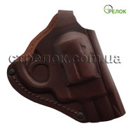 Кобура поясная для револьвера, кожаная формованная КОРИЧНЕВЫЙ