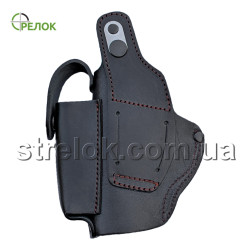 Кобура поясна Стрілок для Форт-17 з підсумком під магазин, шкіряна