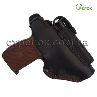 Кобура поясна Стрілок для ПМ з підсумком під магазин, шкіряна