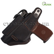 Кобура поясна Стрілок для ПМ з підсумком під магазин, шкіряна