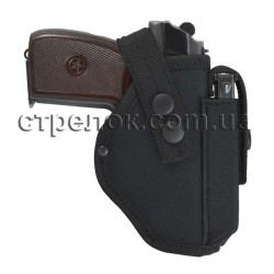 Кобура поясна Стрілок для ПМ з підсумком під магазин, чорна