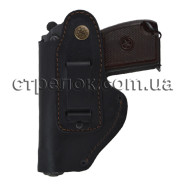 Кобура поясная для ПМ, МР654к, кожаная (фиксация-скоба)