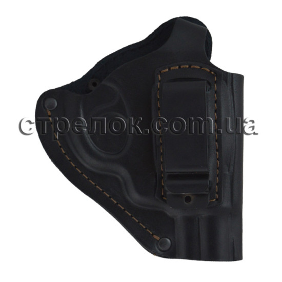 Кобура поясная для револьвера, кожаная формованная со скобой