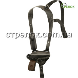 Кобура оперативная для ПМ Стрелок кожаная с чехлом под магазин