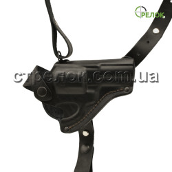 Кобура підплечна/поясна Стрелок для револьвера 3", формована шкіряна ЧОРНА