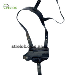 Кобура підплічна/поясна для Glock-17, шкіряна формована чорна