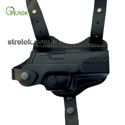 Кобура підплічна/поясна для Glock-17, шкіряна формована чорна Кобура підплічна/поясна для Glock-17, шкіряна формована чорна