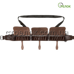 Патронташ двухрядный закрытый (12 калибр, 39 ячеек) коричневый