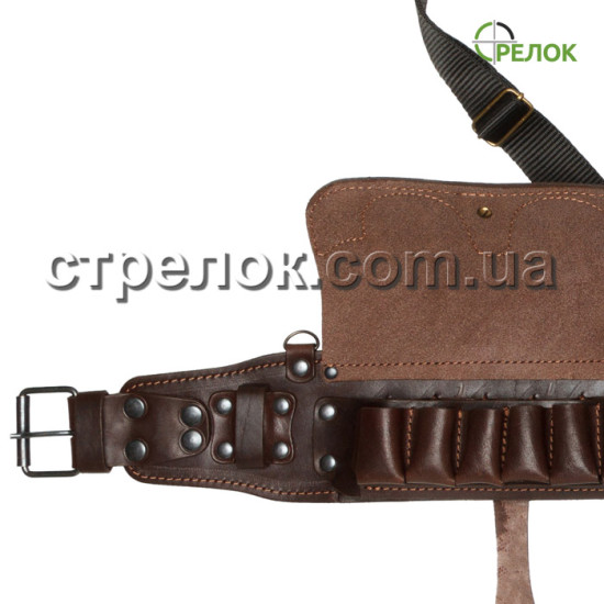 Патронташ двухрядный закрытый (12 калибр, 39 ячеек) коричневый Патронташ двухрядный закрытый (12 калибр, 39 ячеек) коричневый