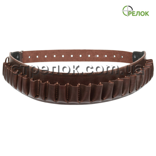 Патронташ однорядный открытый (12 калибр, 24 ячейки) коричневый Патронташ однорядный открытый (12 калибр, 24 ячейки) коричневый