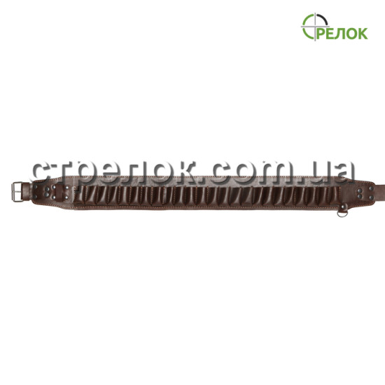 Патронташ однорядный открытый (12 калибр, 24 ячейки) коричневый Патронташ однорядный открытый (12 калибр, 24 ячейки) коричневый