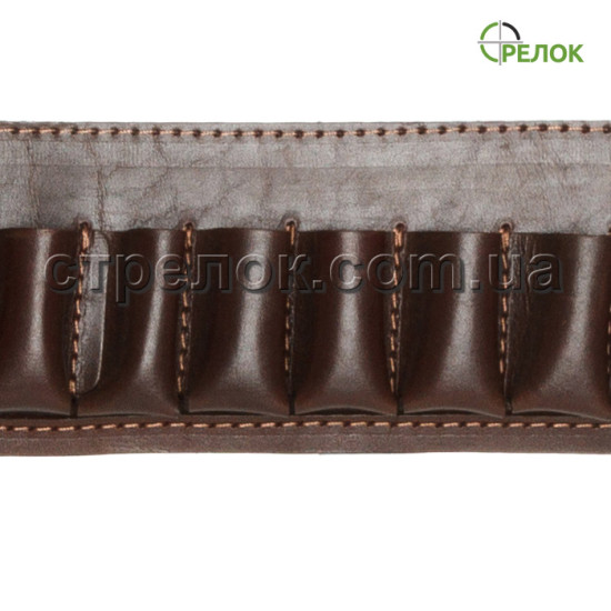 Патронташ однорядный открытый (12 калибр, 24 ячейки) коричневый Патронташ однорядный открытый (12 калибр, 24 ячейки) коричневый